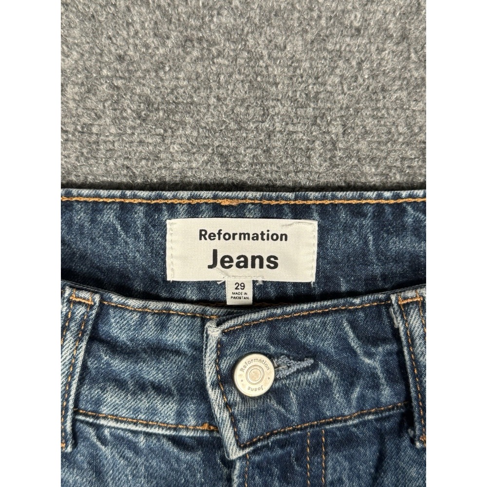 Reformation Jeans‎ Womens 29 Blue High Rise Wide Leg Denim Cotton Stretch EUC - Picture 7 of 15